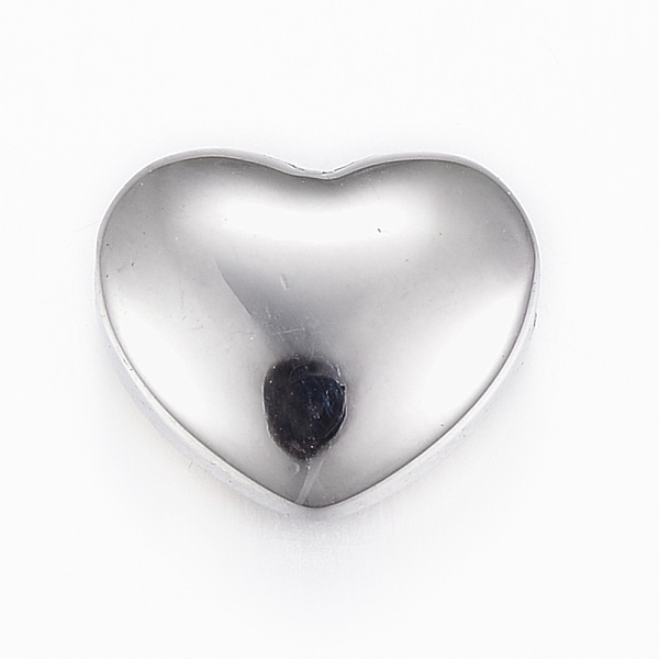

PandaHall 304 Stainless Steel Beads, Heart, Stainless Steel Color, 10x12x5mm, Hole: 1.6mm 304 Stainless Steel Heart