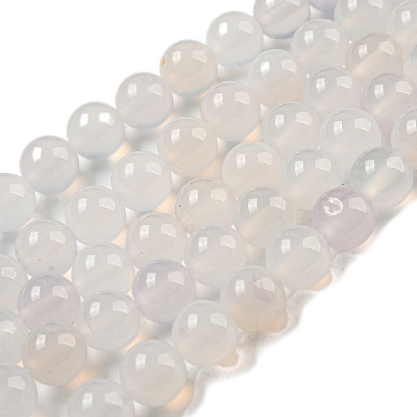

PandaHall Natural Agate Beads, Dyed, Round, White, Size: about 8mm in diameter, hole: 1mm, 43pcs/strand, 15.5 inch Natural Agate Round White