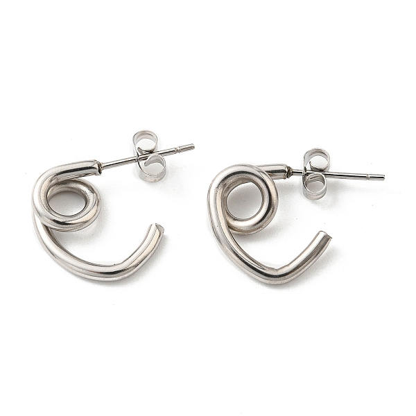 

PandaHall 304 Stainless Steel Knot Stud Earrings for Women, Stainless Steel Color, 16x4mm 304 Stainless Steel Twist