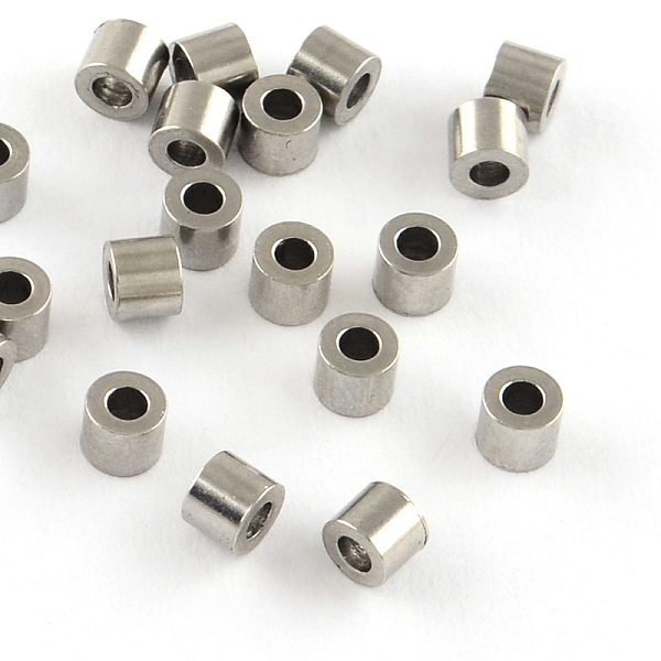 

PandaHall 304 Stainless Steel Column Spacer Beads, Stainless Steel Color, 2x3mm, Hole: 1.5mm 304 Stainless Steel Column