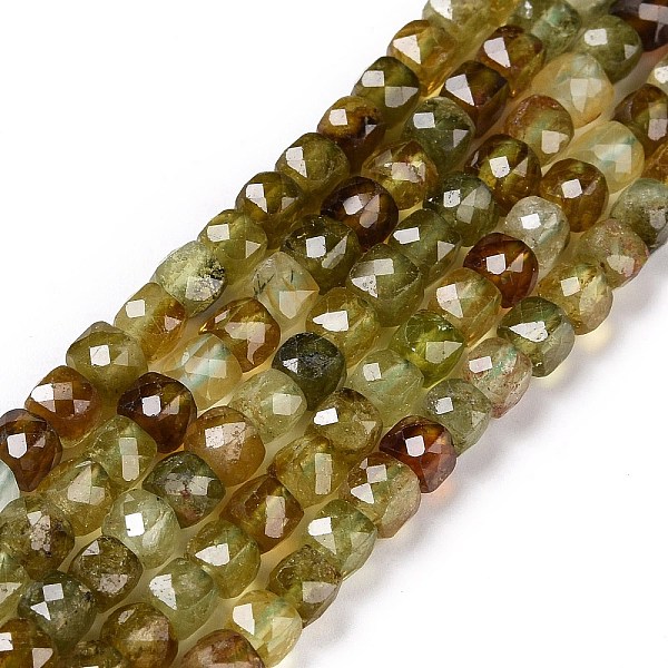 

PandaHall Natural Green Garnet Beads Strands, Faceted, Cube, 4x4x4mm, Hole: 0.8mm, about 98pcs/strand, 15.55 inch(39.5cm) Garnet Cube