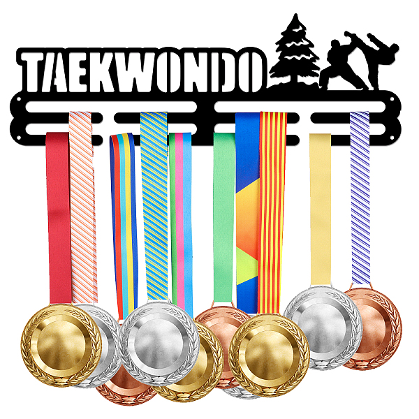 

PandaHall SUPERDANT Forest Taekwondo Medal Hanger Display Sports Medal Holder Iron Competition Medals Display Rack for 40+ Medals Ribbon..., Black