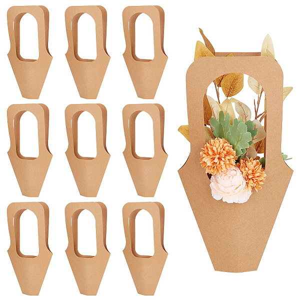 

PandaHall Kraft Paper Gift Bag with Handle, Flower Packing Bags, Recycled Bags, for Wedding, Birthday, BurlyWood, 42x23x0.1cm Paper None..., Orange
