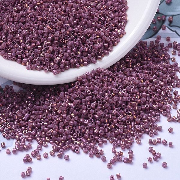 

PandaHall MIYUKI Delica Beads Small, Cylinder, Japanese Seed Beads, 15/0, (DBS1016) Metallic Rhubarb Gold Iris, 1.1x1.3mm, Hole: 0.7mm..., Purple