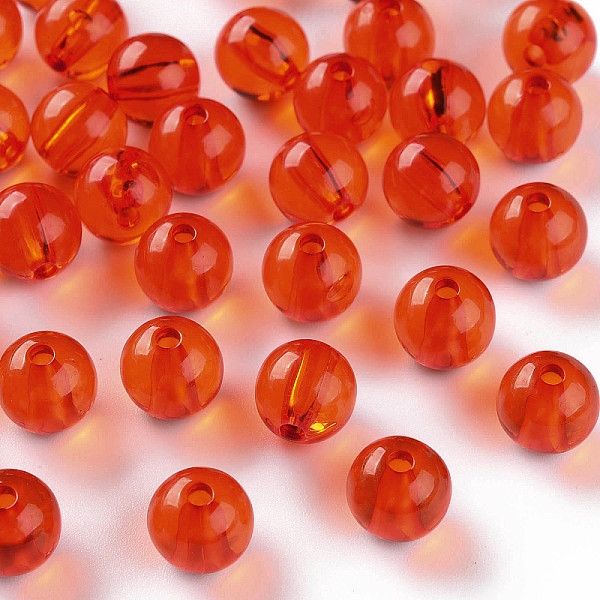 

PandaHall Transparent Acrylic Beads, Round, Dark Orange, 10x9mm, Hole: 2mm Acrylic Round