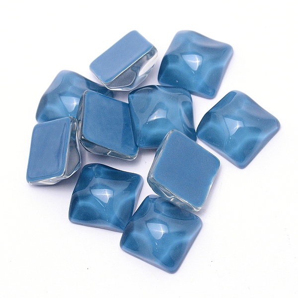 

PandaHall Opaque Resin Cabochons Accessories, for Jewelry Making, Irregular Shape, Sqaure, Steel Blue, 16x16x8.5mm Resin Square