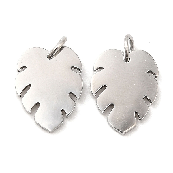 

PandaHall 304 Stainless Steel Pendants, with Jump Ring, Monstera Leaf Charm, Stainless Steel Color, 15x11.5x1.4mm, Hole: 3.2mm 304 Stainless...