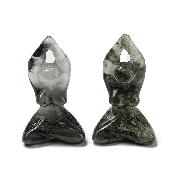 

PandaHall Natural Bloodstone Carved Healing Yoga Goddess Figurines, Reiki Energy Stone Display Decorations, 47.5~49.5x27~29x19~20.5mm...
