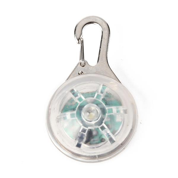 

PandaHall Plastic & Iron LED Collar Light, Carabiner Clip Dog Light, Pet Supplies, Half Round, Built-in Battery, Clear, 53mm, Pendant...