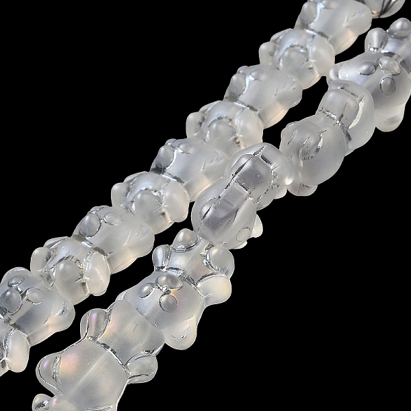 

PandaHall Electroplate Glass Beads Strands, Frosted, Bear, Clear AB, 15x11.5x9mm, Hole: 1mm, about 45pcs/strand, 25.59''(65cm) Glass Bear..., White