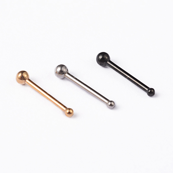 

PandaHall 304 Stainless Steel Nose Studs, Nose Bone Rings, Nose Piercing Jewelry, Mixed Color, 10mm, Bar Length: 1/4"(6.6mm), Pin: 18 Gauge...