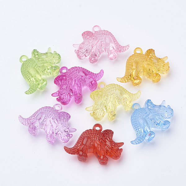 

PandaHall Transparent Acrylic Pendants, Rhinoceros Shaped, Mixed Color, 32x47x16.5mm, Hole: 3mm Acrylic Other Animal Multicolor
