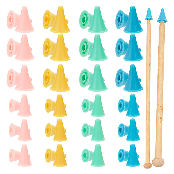 

PandaHall 120Pcs 8 Style Synthetic Rubber Knitting Needle Point Protectors, Knitting Needle Caps, Knitting Needle Stopper, Cone, Mixed..., Multicolor