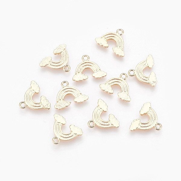 

PandaHall Brass Charms, Nickel Free, Real 18K Gold Plated, Rainbow, 10.5x13.5x1mm, Hole: 1.5mm Brass Rainbow