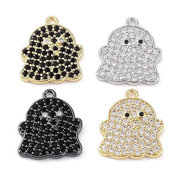 

PandaHall Rack Plating Brass Cubic Zirconia Pendants, Lead Free & Cadmium Free, Long-Lasting , Ghost CharmCharm, Mixed Color, 16x14x1.8mm..., Multicolor