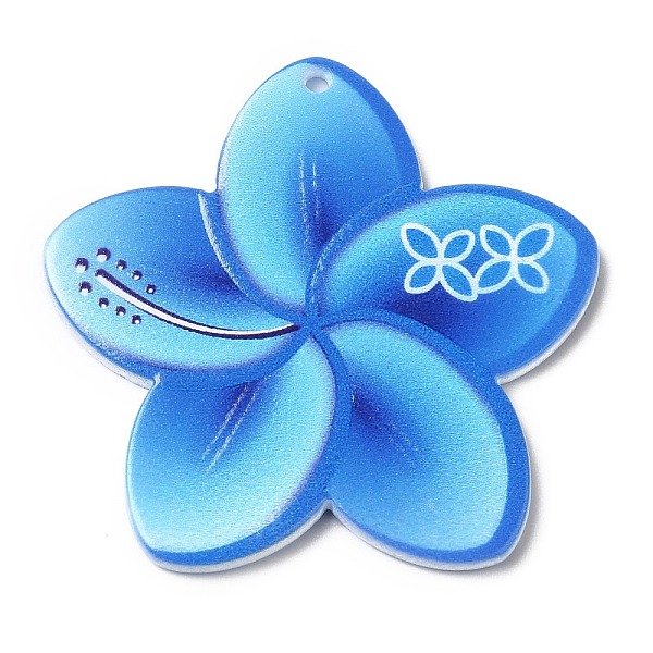 

PandaHall Opaque Acrylic Pendants, Flower, Dodger Blue, 38x39x2.5mm, Hole: 1.6mm Acrylic Flower