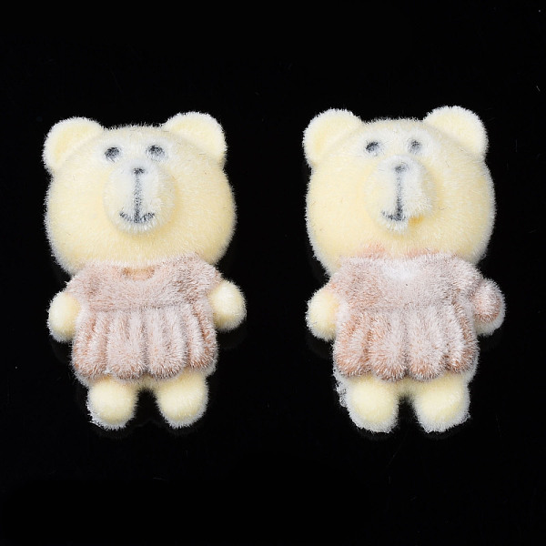

PandaHall Flocky Acrylic Cabochons, Bear, Lemon Chiffon, 26~28x16~17x10~12mm Acrylic Bear