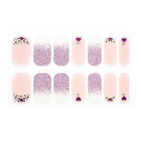 

PandaHall Full Cover Ombre Nails Wraps, Glitter Powder Color Street Nail Strips, Self-Adhesive, for Nail Tips Decorations, Blanched Almond...