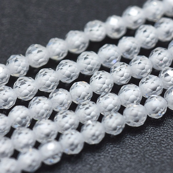 

PandaHall Cubic Zirconia Bead Strands, Round, Faceted, White, 2mm, Hole: 0.2mm, about 14.96 inch(38cm), 184pcs/strand Cubic Zirconia Round...