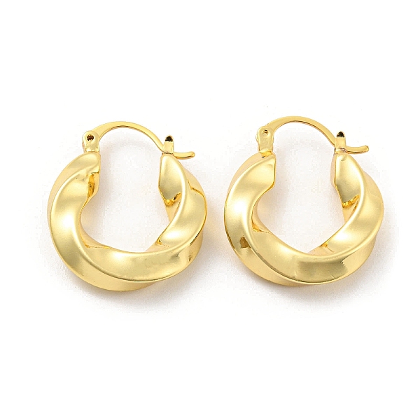 

PandaHall Rack Plating Brass Hoop Earrings, Long-Lasting Plated, Cadmium Free & Lead Free, Real 18K Gold Plated, 23x20x5mm Brass