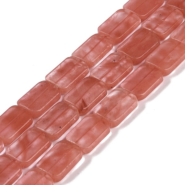 

PandaHall Cherry Quartz Glass Beads Strands, Rectangle, 13x18x6mm, Hole: 0.8mm, about 22pcs/strand, 15.75''(40cm) Cherry Quartz Glass...