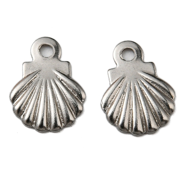 

PandaHall 304 Stainless Steel Charms, Shell, Stainless Steel Color, 7.5x5.5x0.8mm, Hole: 0.8mm 304 Stainless Steel Shell Shape