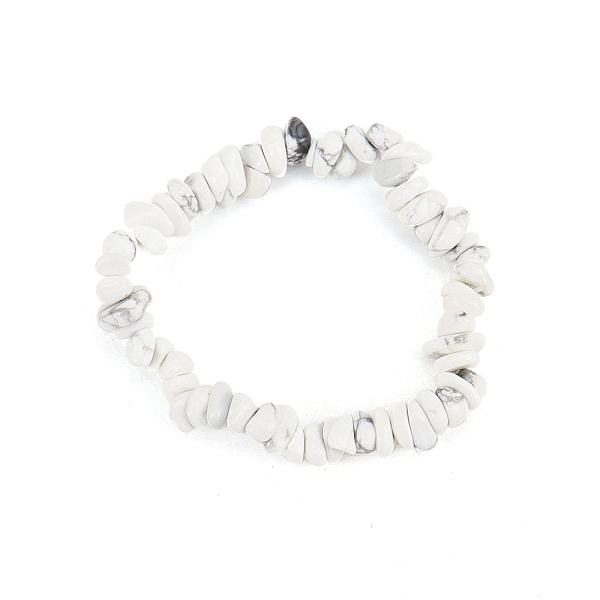 

PandaHall Natural Howlite Chips Beaded Stretch Bracelet for Women, 6-3/4~8-5/8 inch(17~22cm) Howlite