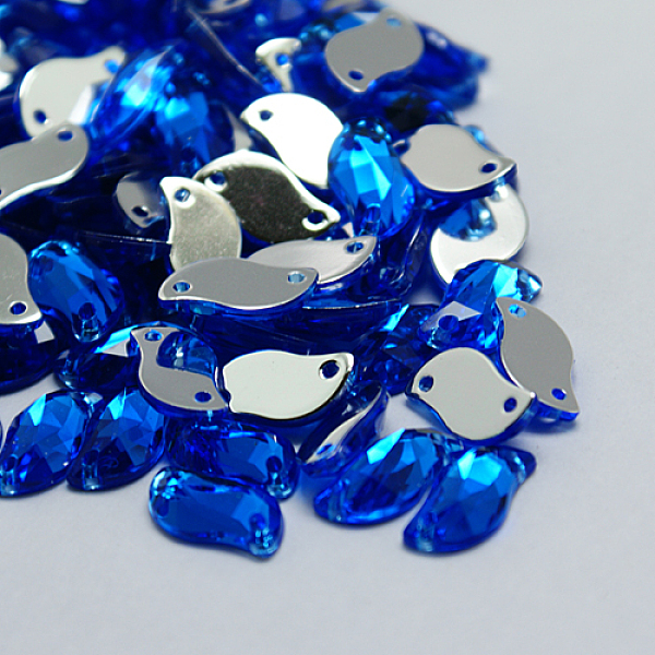 

PandaHall Sew on Rhinestone, Taiwan Acrylic Rhinestone, Two Holes, Garment Accessories, Faceted, Wave, Blue, 20x10x5mm, Hole: 1mm Acrylic...