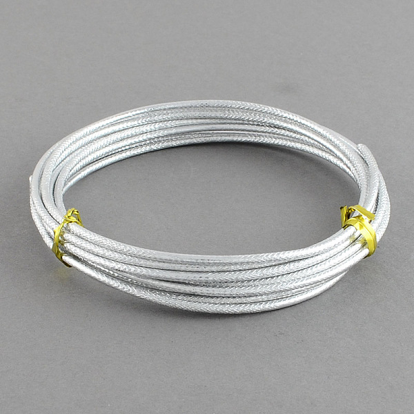 

PandaHall Textured Round Aluminum Wire, Bendable Metal Craft Wire, for Jewelry Wrapping Craft & Floral Wire, Silver, 12 Gauge, 2mm, about...