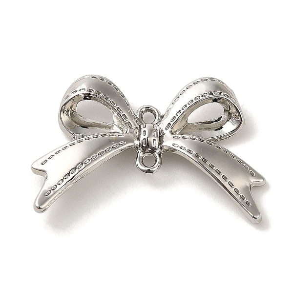

PandaHall Rack Plating Alloy Pendants, Cadmium Free & Nickel Free & Lead Free, Bowknot, Platinum, 27x27x4.5mm, Hole: 1.2mm Alloy Bowknot