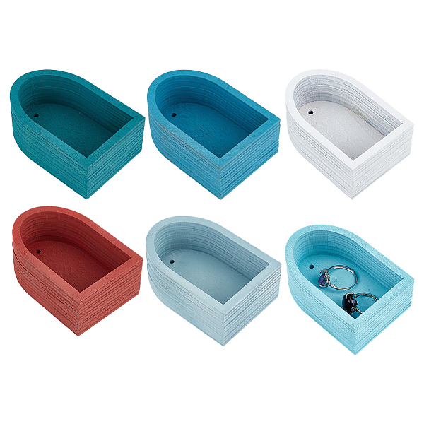 6 mini présentoir à bijoux mural en bois de 6 couleurs