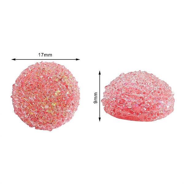 

PandaHall Resin Cabochons, with Sequins/Paillette, DIY Accessories, Flat Round, Mixed Color, 17x9mm, 40pcs/bag Resin Flat Round Multicolor