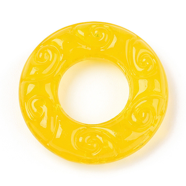 

PandaHall Handmade Lampwork Linking Rings, Textured Round Ring, Gold, 25x5.5mm, Inner Diameter: 11.5mm Lampwork Ring Gold