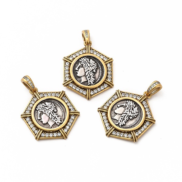 

PandaHall Rack Plating Eco-Friendly Brass Micro Pave Cubic Zirconia Pendants, Long-Lasting Plated, Lead Free & Cadmium Free, Real 18K Gold..., Clear