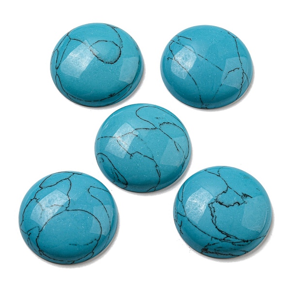 

PandaHall Synthetic Turquoise Cabochons, Flat Round, 30x7~8.5mm Synthetic Turquoise Flat Round