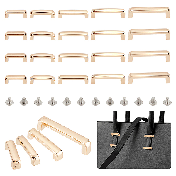 

PandaHall WADORN 20 Sets 5 Style Zinc Alloy Bag Suspension Clasps, Arch Bridge Purse Buckle Hardware, with Screws, Platinum & Light Gold...