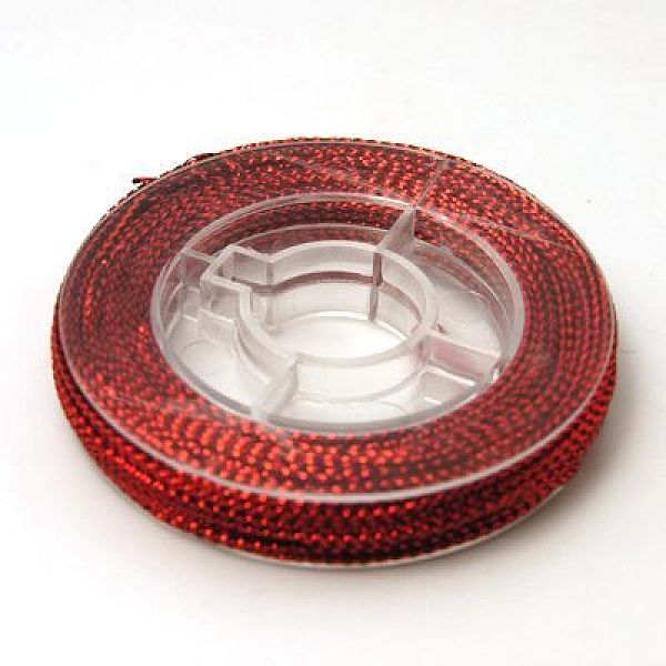 

PandaHall Braided Non-Elastic Beading Thread, Metallic Thread, FireBrick, 0.6mm, about 10.93 yards(10m)/roll Fibre Red