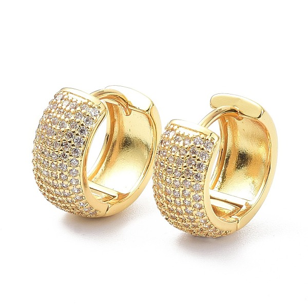 

PandaHall Brass Micro Pave Cubic Zirconia Hoop Earrings, Long-Lasting Plated, Ring, Cadmium Free & Lead Free, Real 18K Gold Plated..., Clear