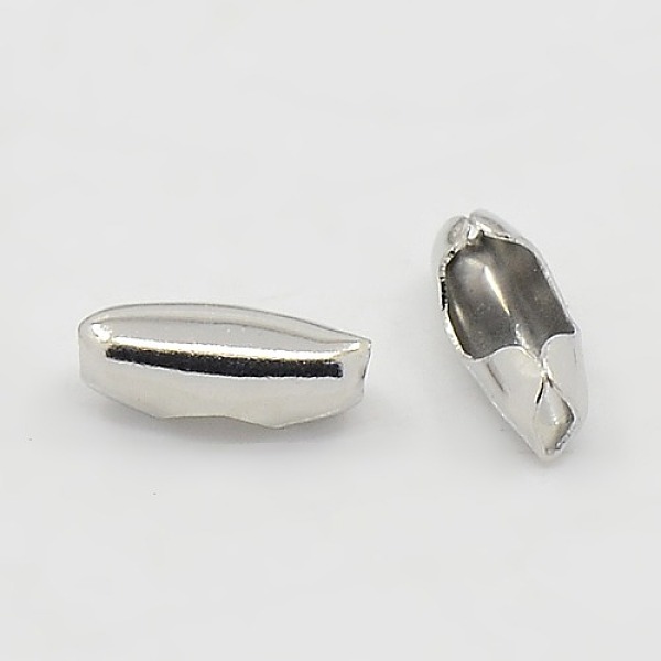 

PandaHall Brass Ball Chain Connectors, Platinum, 9.5~10x3.5mm, Fit for 2.4mm ball chain Brass