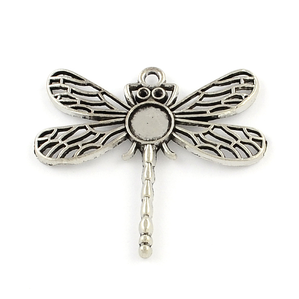 

PandaHall Tibetan Style Zinc Alloy Pendant Rhinestone & Tray Settings, Lead Free & Cadmium Free, Dragonfly, Antique Silver, Tray: 8.5mm...