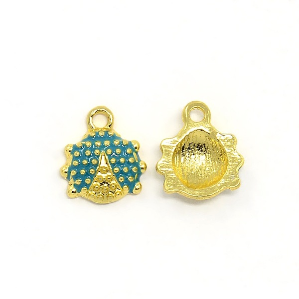 

PandaHall Nickel Free Golden Tone Alloy Enamel Pendants, Ladybug Charms, Dark Cyan, 12x11x3mm, Hole: 1mm Alloy+Enamel Ladybug