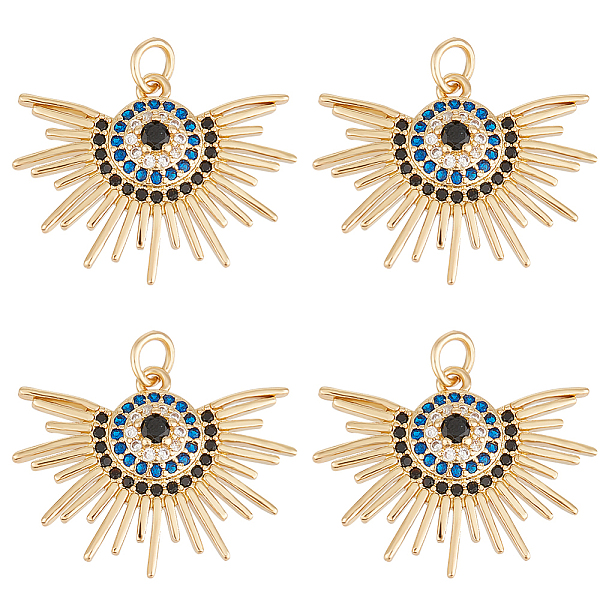 

PandaHall Beebeecraft 6Pcs Brass Cubic Zirconia Pendants, Long-Lasting Plated, with Jump Ring, Sun Charm, Real 18K Gold Plated..., Blue