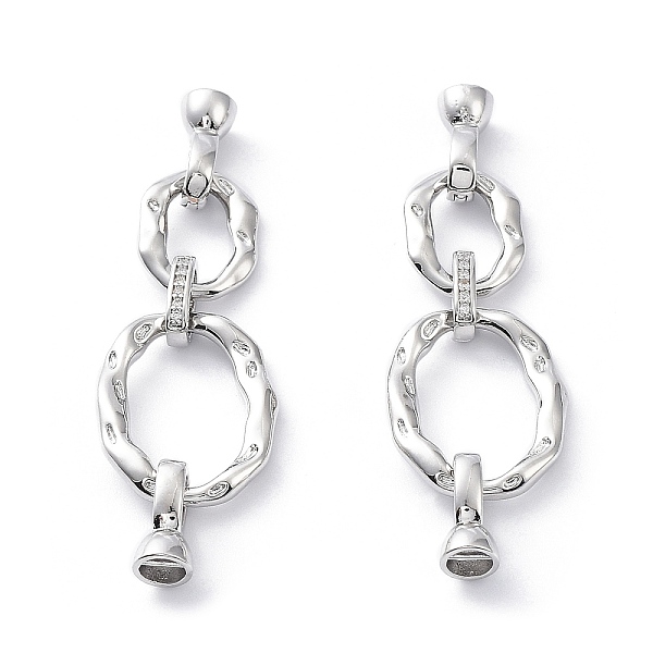 

PandaHall Rack Plating Brass Pave Clear Cubic Zirconia Fold Over Clasps, Long-Lasting Plated, Oval, Real Platinum Plated, 54x16.5x6mm...