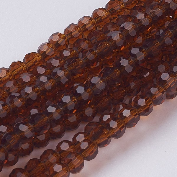 

PandaHall Transparent Glass Bead Strands, Faceted(32 Facets), Flat Round, Dark Goldenrod, 4~5x3~4mm, Hole: 0.5mm, about 95pcs/strand, 13.70..., Gold