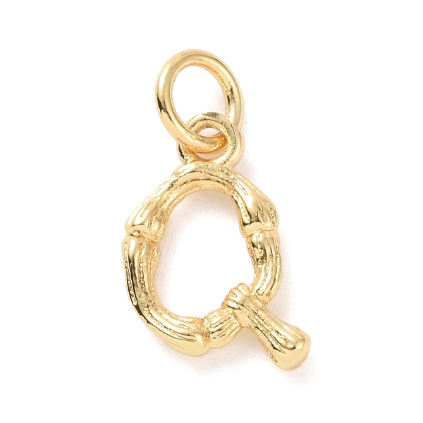 

PandaHall Brass Pendants, with Jump Ring, Golden, Letter Charm, Letter Q, 12x9x2mm, Hole: 3mm Brass Letter Q Gold
