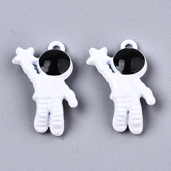 

PandaHall Spray Painted Alloy Pendants, Cadmium Free & Lead Free, with Black Enamel, Spaceman, White, 22x16.5x5mm, Hole: 1.6mm Alloy+Enamel...