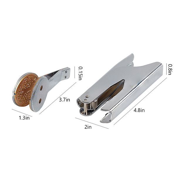 

PandaHall Seal Embosser, Hand-Held Embossing Stamp, for Books, Envelopes, Napkins, Cross Pattern, 42mm Stainless Steel Cross