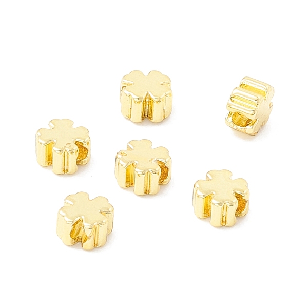 

PandaHall Brass Beads, Long-Lasting Plated, Clover, Real 18K Gold Plated, 5x5x3mm, Hole: 1.6mm Brass Clover