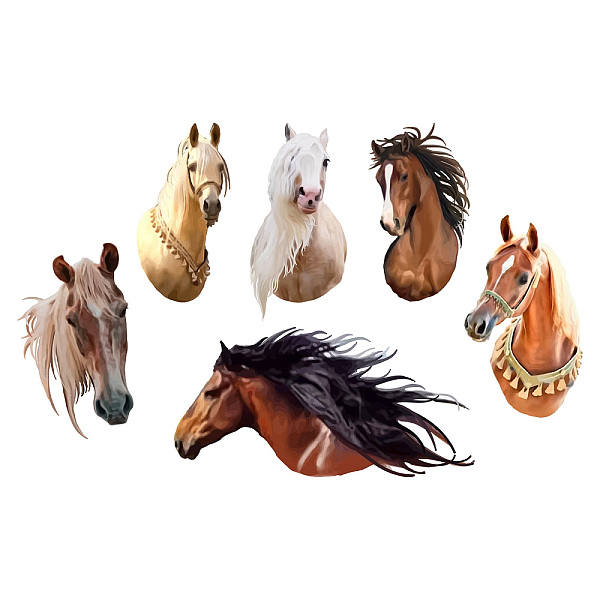 

PandaHall SUPERDANT Colorful Horse Head Wall Sticker Farmer Theme Wall Art Cute Animal Wall Decals Peel and Stick RemovableWall Stickers for...