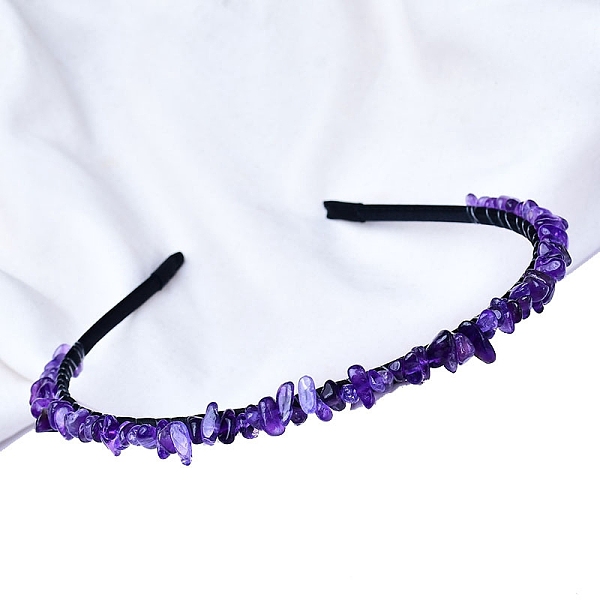 

PandaHall Amethyst with Metal Hair Bands, 150x130x50mm Amethyst